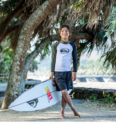 【OUTLET】Quiksilver SATURN LR YOUTH キッズ ラッシュガード 長袖