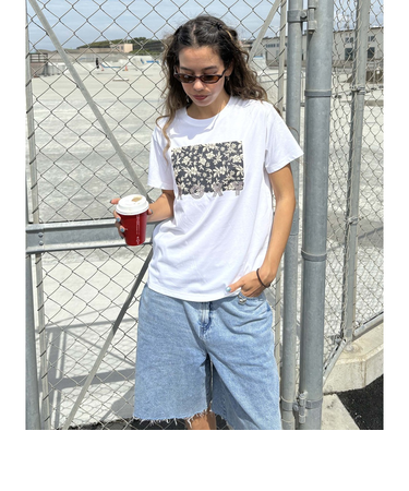 【OUTLET】Roxy HOT SUMMER ウィメンズ 半袖Tシャツ ボックスプリント スタッズロゴ 接触冷感