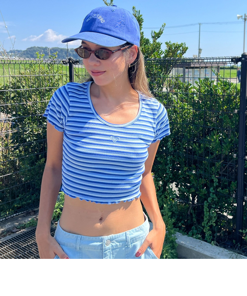 【OUTLET】【オンラインストア・直営店限定】Roxy MINI STRIPE SSFT ウィメンズ トップス