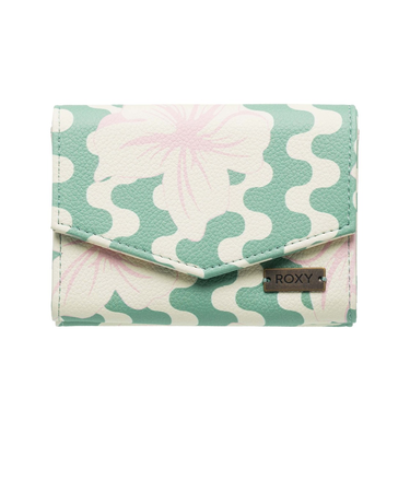 【OUTLET】【オンラインストア・直営店限定】Roxy SIDERAL LOVE ウィメンズ 財布 ハイビスカス柄 グリーン 花柄