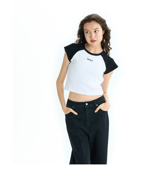 【OUTLET】RVCA レディース MINI RVCA BABY RAGLAN ST Tシャツ 【2025年夏モデル】