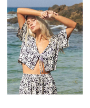 【OUTLET】BILLABONG レディース 【SUN SPELL】 SUNFLOWER TOP セットアップ 半袖シャツ 【2025年春夏モデル】