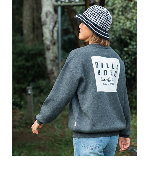 【OUTLET】BILLABONG レディース LOGO JACQUARD SWEATE セーター BLK 【2024年秋冬モデル】