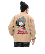 【OUTLET】【直営店限定】ELEMENT メンズ HRTN EMB ANIMALS COA ジャケット BEG 【2024年秋冬モデル】