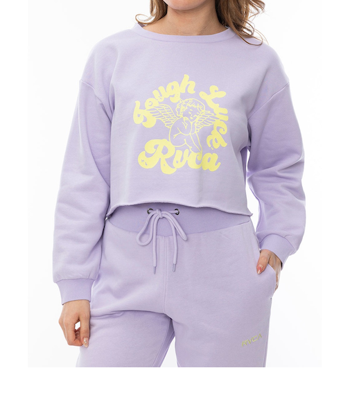 【OUTLET】RVCA レディース TOUGH LUCK CROPPED CREW トレーナー PFM0 【2024年秋冬モデル】