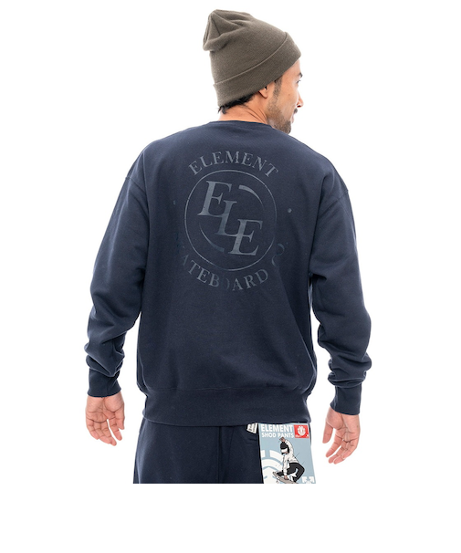 【OUTLET】【直営店限定】ELEMENT メンズ CIRCLE CREW トレーナー NVY 【2024年秋冬モデル】