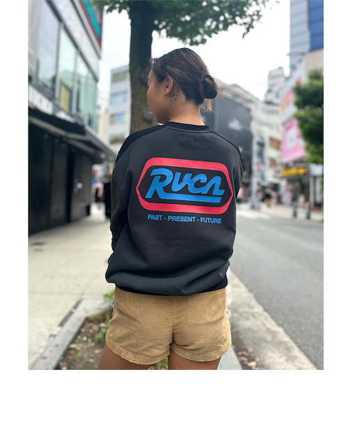 【OUTLET】RVCA レディース STATION TRACK CREW トレーナー PTK 【2024年秋冬モデル】