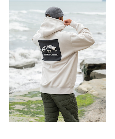 【OUTLET】BILLABONG メンズ ADIV LOGO HOOD パーカー FOG 【2024年秋冬モデル】