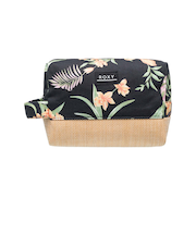 【OUTLET】【オンラインストア・直営店限定】Roxy MISTY JETTIES ウィメンズ BLACK ボタニカル柄 ポーチ 小物入れ