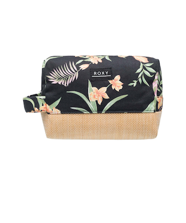 【OUTLET】【オンラインストア・直営店限定】Roxy MISTY JETTIES ウィメンズ BLACK ボタニカル柄 ポーチ 小物入れ