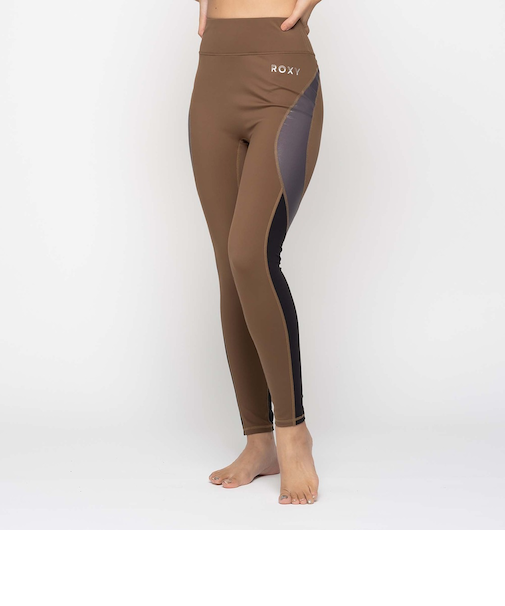 【OUTLET】Roxy 水陸両用 速乾 UVカット ハイウエストレギンス JUMP HIGH METALLIC LEGGINGS VER2 裏起毛