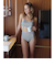 【OUTLET】Roxy SOLEIL BIKINI ウィメンズ 水着 バンドゥ 上下セット ハイウエスト 幾何学模様 ジャガード素材