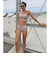【OUTLET】Roxy SOLEIL BIKINI ウィメンズ 水着 バンドゥ 上下セット ハイウエスト 幾何学模様 ジャガード素材
