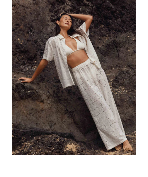 【OUTLET】BILLABONG レディース 【CRYSTAL TIDES】 EYELET CRUSH ELST PNT ロングパンツ 【2025年夏モデル】