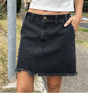 【OUTLET】Roxy ESCAPE ウィメンズ ミニスカート デニムスカート <2025 DENIM COLLECTION>