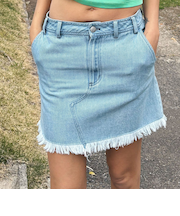 【OUTLET】Roxy ESCAPE ウィメンズ ミニスカート デニムスカート <2025 DENIM COLLECTION>