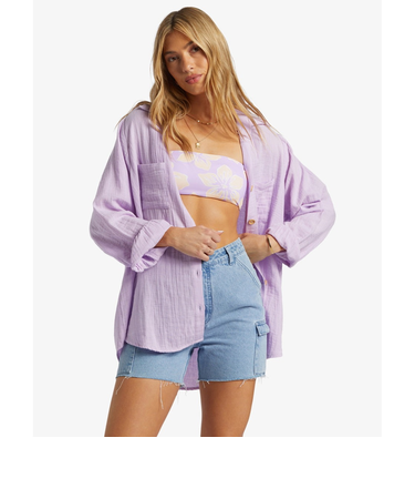 【OUTLET】BILLABONG レディース SWELL BLOUSE 長袖シャツ 【2024年夏モデル】