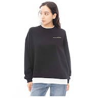 【OUTLET】【直営店限定】BILLABONG レディース FAKE LAYERD SWEAT CR トレーナー BLK 【2024年秋冬モデル】