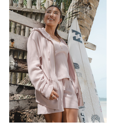 【OUTLET】BILLABONG レディース 【CHILLWEAR】 WAFFLE ZIP セットアップ パーカー 【2025年春夏モデル】