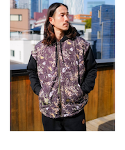 【OUTLET】RVCA メンズ GRANT PUFFER REVERSIBLE ZIP HD パーカー BLK 【2024年冬モデル】