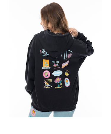 【OUTLET】ELEMENT レディース ACOMPANY ZIP HOOD WOMEN パーカー FBK 【2024年秋冬モデル】
