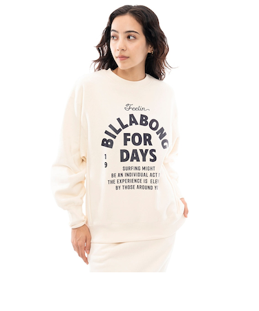 【OUTLET】BILLABONG レディース SIDE RIB HEAVY SWEAT トレーナー WCP 【2024年秋冬モデル】