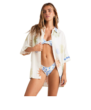 【OUTLET】BILLABONG レディース 【CRYSTAL TIDES】 SUN SYMBOL SHIRT 半袖シャツ 【2025年春夏モデル】