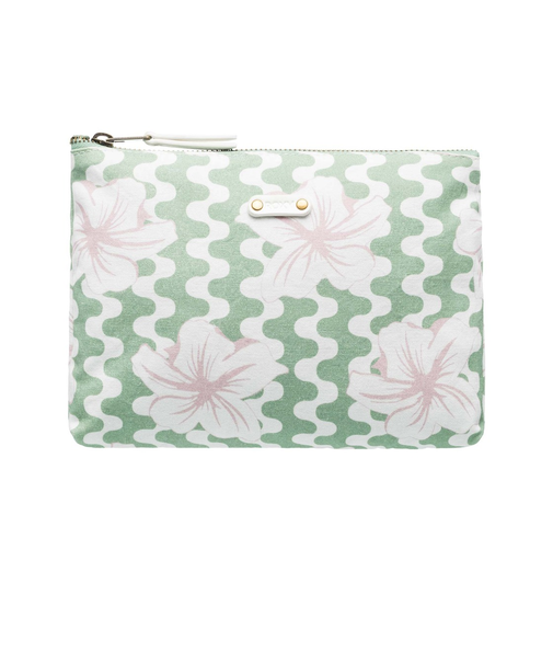 【OUTLET】【オンラインストア・直営店限定】Roxy ROXY POUCH ウィメンズ ハイビスカス柄 グリーン 花柄