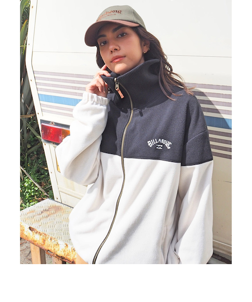 【OUTLET】BILLABONG レディース POLA FLEECE リバーシブル ジャケット BLK 【2024年秋冬モデル】