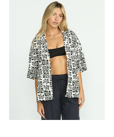 【OUTLET】BILLABONG レディース 【DAY DRIFT'N】 BEACH SIDE PRNTD SS WVN 半袖シャツ 【2025年夏モデル】