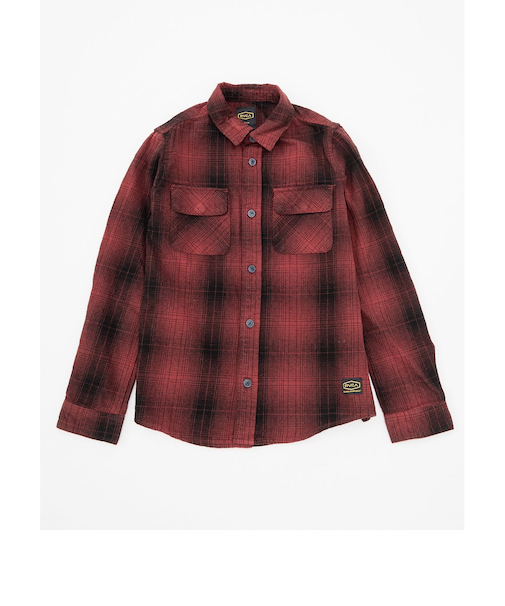 【OUTLET】RVCA キッズ DAYSHIFT FLANNEL LS 長袖シャツ RDE 【2024年秋冬モデル】