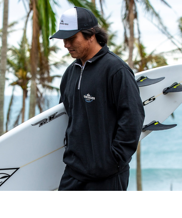 【OUTLET】Quiksilver TYPED OUT SWEAT HALF ZIP メンズ パーカー ハーフジップ プルオーバー