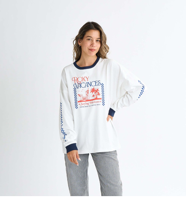 【OUTLET】Roxy SEEKING MORE FUN ウィメンズ 長袖Tシャツ ロンT ロングスリーブ メンズライクシルエット