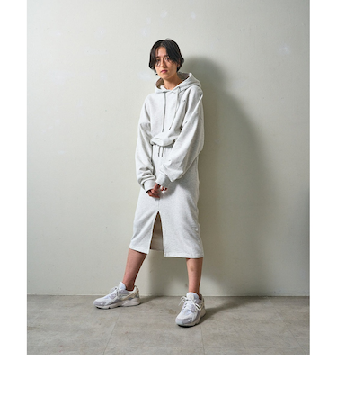 【OUTLET】RVCA レディース MINI RVCA FRONT SLIT ワンピース GRY 【2024年冬モデル】