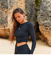 【ROXY ロキシー 公式通販】ロキシー（ROXY）【OUTLET】Roxy RISE & VIBE RIB LS クロップド丈 トップス