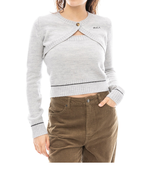 【RVCA ルーカ公式通販】ルーカ （RVCA）【OUTLET】RVCA レディース BOLERO KNIT SET セーター GRY 【2024年冬モデル】