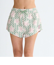 【OUTLET】Roxy NO BAD WAVES PRINTED ウィメンズ ボードショーツ ハイビスカス柄 グリーン 花柄 水着