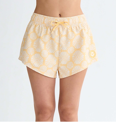【OUTLET】Roxy NO BAD WAVES PRINTED ウィメンズ ボードショーツ ハイビスカス柄 グリーン 花柄 水着