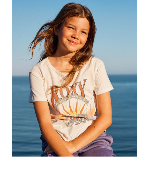 【OUTLET】Roxy DAY AND NIGHT VINTAGE A キッズ 子供用 半袖Tシャツ オーガニックコットン