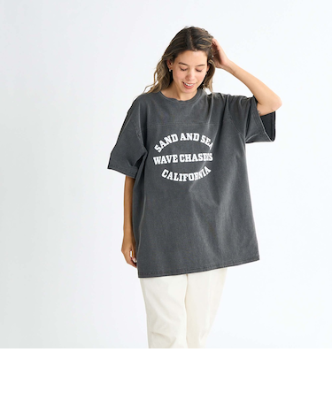 【OUTLET】Roxy ACTIVE EDGE ウィメンズ 半袖Tシャツ オーバーサイズ ビッグT ティーシャツ カレッジ風