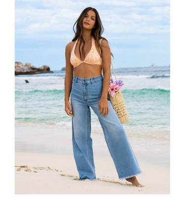 【OUTLET】BILLABONG レディース FREE FALL INDIGO ロングパンツ 【2024年春夏モデル】