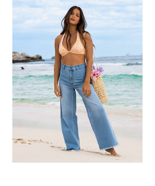 【OUTLET】BILLABONG レディース FREE FALL INDIGO ロングパンツ 【2024年春夏モデル】