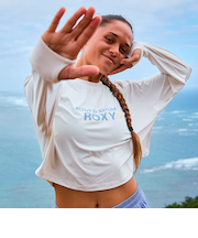 【OUTLET】【オンラインストア・直営店限定】Roxy BOUNDLESS SPIRIT LS TEE ウィメンズ ウェア Tシャツ 長袖 クロップド丈*