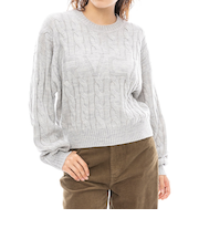 【OUTLET】RVCA レディース RVCA CABLE KNIT TOP セーター GRY 【2024年冬モデル】
