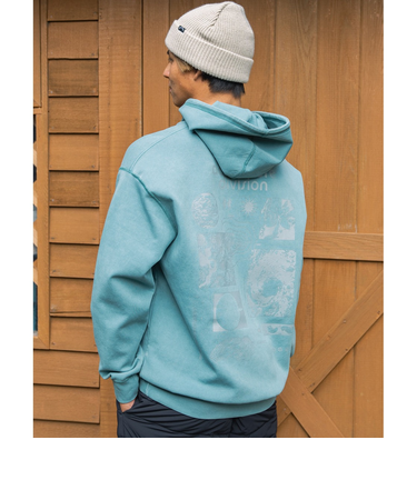 【OUTLET】BILLABONG メンズ WASHED WAVE LAYER パーカー GRN 【2024年秋冬モデル】