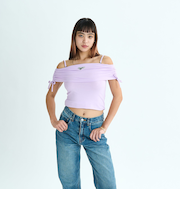 【OUTLET】Roxy REWIND ウィメンズ オフショルダー・ベアトップ トップス <2025 RETRO SURF COLLECTION>