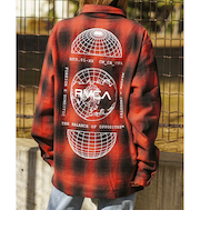 【OUTLET】RVCA メンズ GLOBAL COMESTIC SHIRTS 長袖シャツ RED 【2024年秋冬モデル】