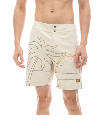 【OUTLET】RVCA メンズ SUNSET EXOTICA TRUNK ボードショーツ/サーフトランクス NAT【2024年夏モデル】