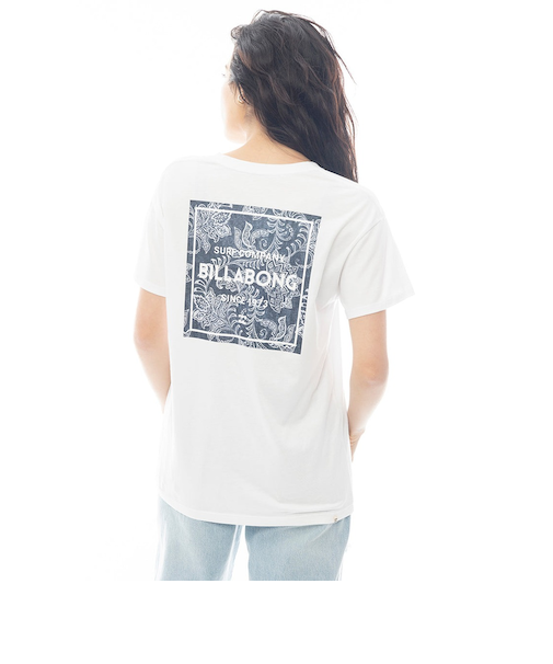 【OUTLET】BILLABONG レディース SQUARE LOGO BOY FIT TEE Tシャツ 【BOY FIT】【2025年春夏モデル】