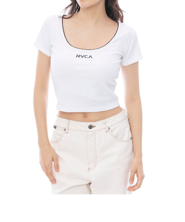 【OUTLET】RVCA レディース MINI RVCA LACE TRIM SS BABY TEE Tシャツ 【2025年春夏モデル】
